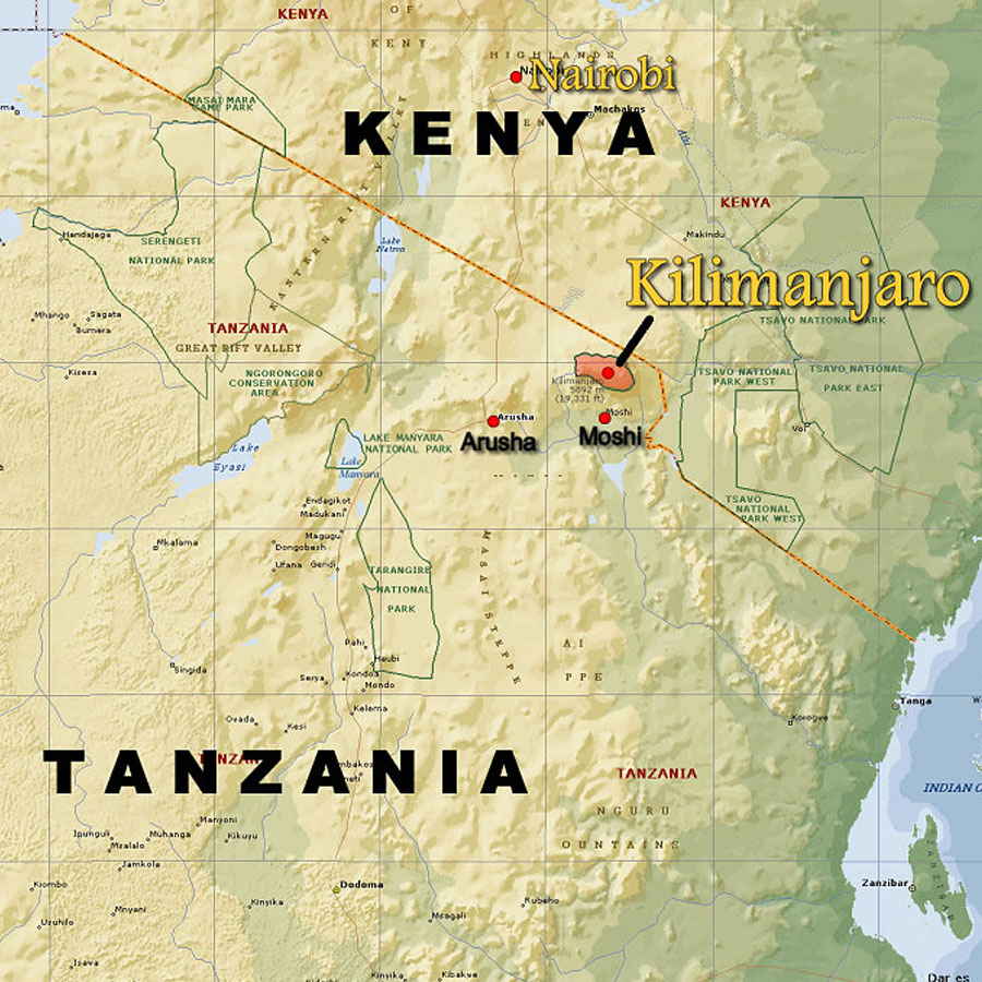Climbing Kilimanjaro Map